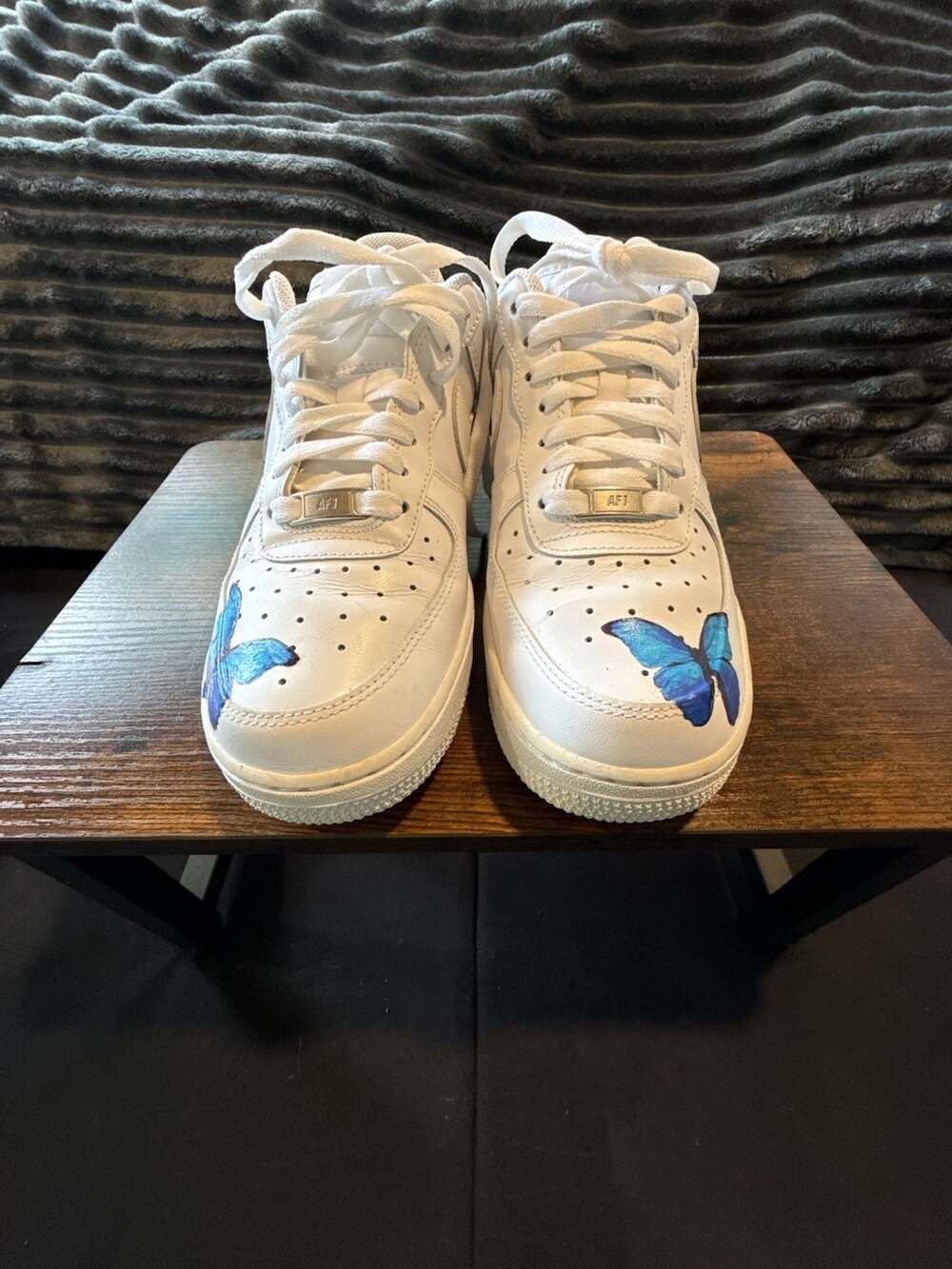 Nike Air Force 1 Low Custom Hand Painted Butterfly White Sneakers